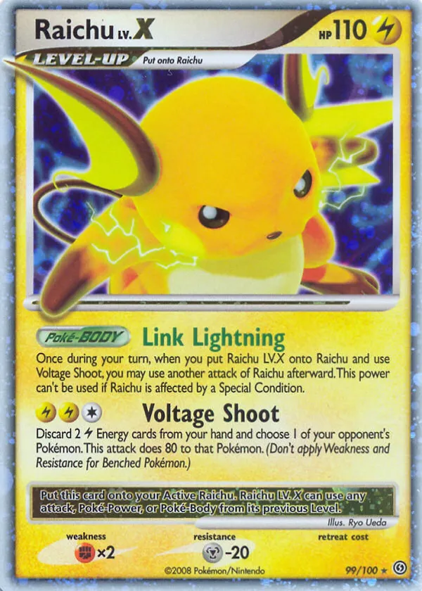 Raichu LV.X Pokémon Stormfront #99 Holo