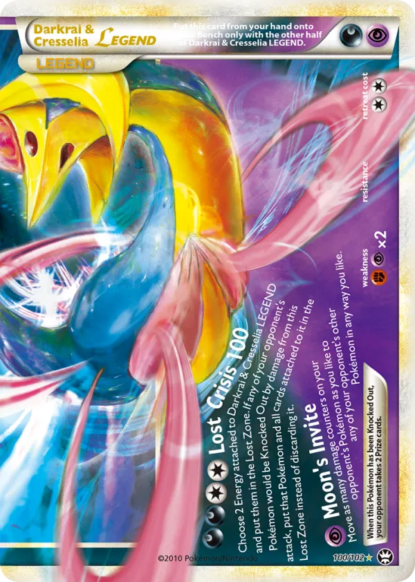 Darkrai & Cresselia LEGEND Pokémon HS—Triumphant #100 Holo