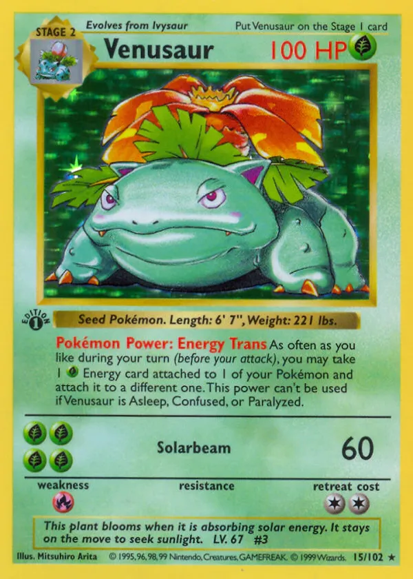 Venusaur Pokémon Base #15 Holo