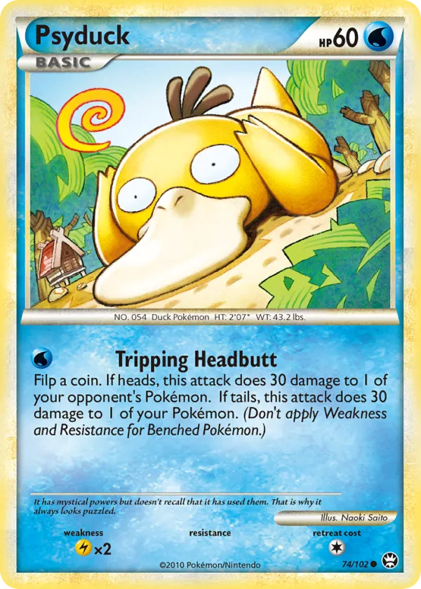 Psyduck Pokémon HS—Triumphant #74 Reverse Holo