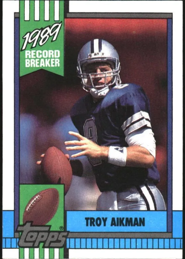 Troy Aikman 1990 Topps Record Breaker Football #3