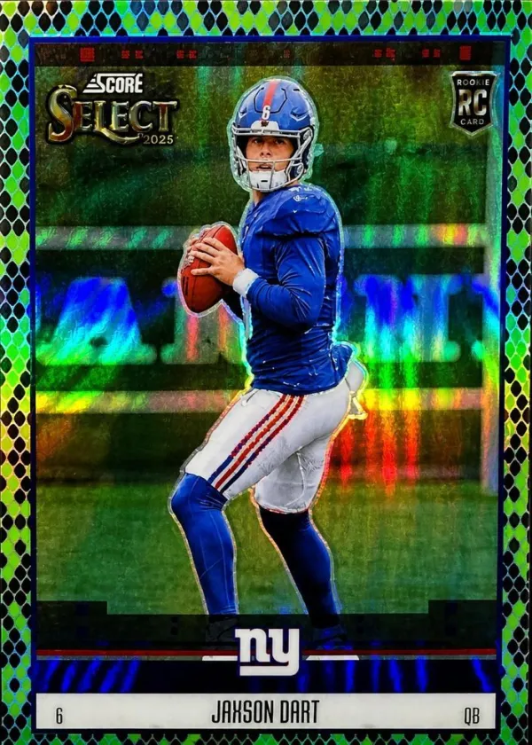 Jaxson Dart 2025 Panini Select Score Select Throwback Football Green and Black Snakeskin #14