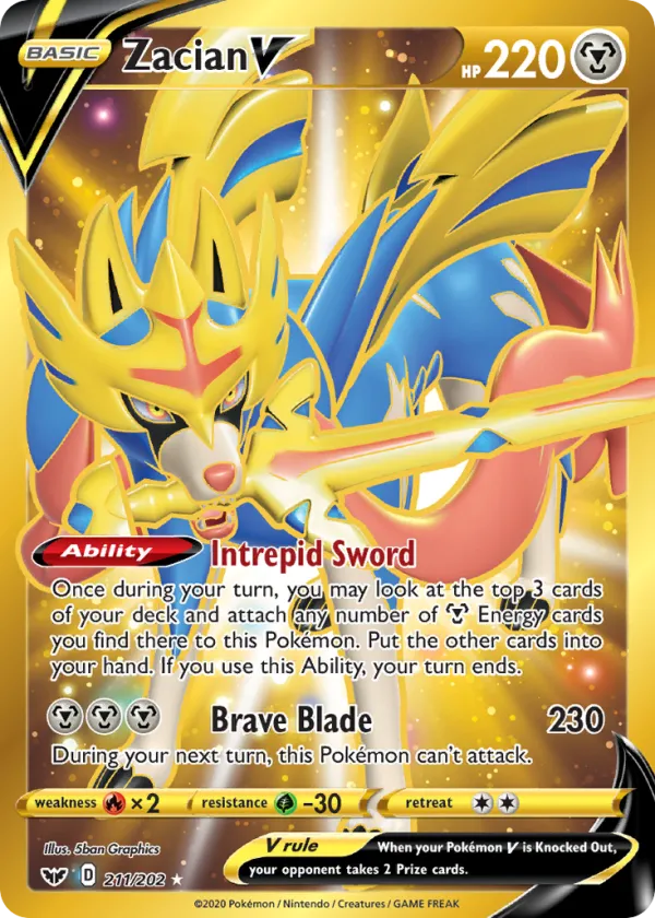 Zacian V Pokémon Sword & Shield #211 Holo