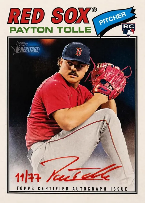 Payton Tolle 2026 Topps Heritage Real One Autographs Baseball Special Edition Red Ink #ROA-PT