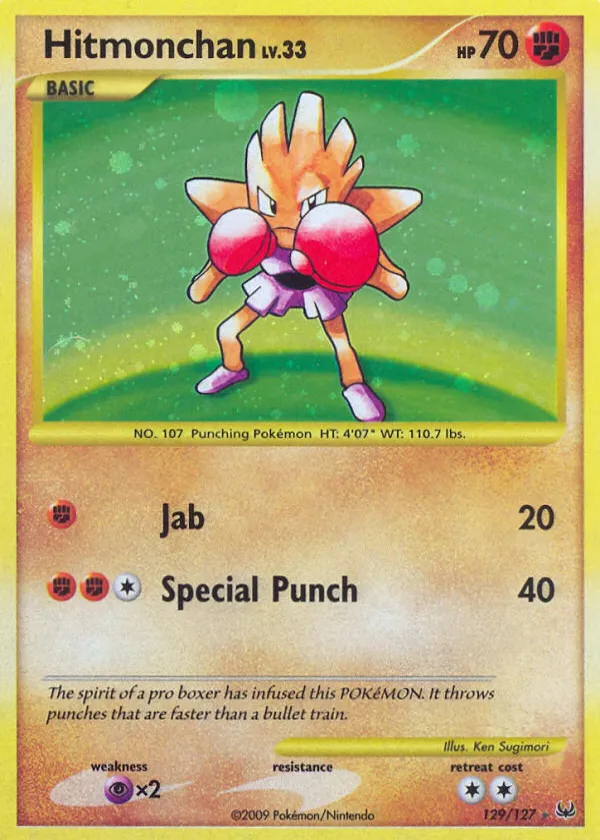 Hitmonchan Pokémon Platinum #129 Holo
