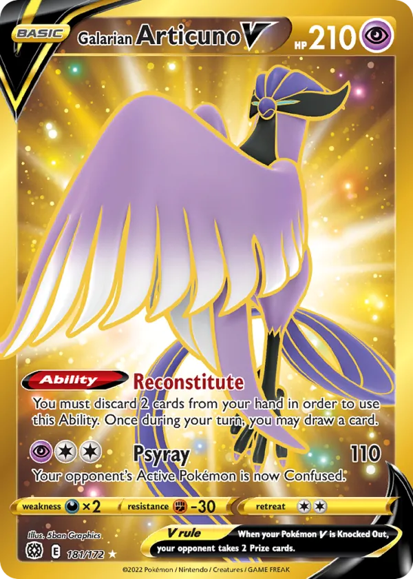 Galarian Articuno V Pokémon Brilliant Stars #181 Holo