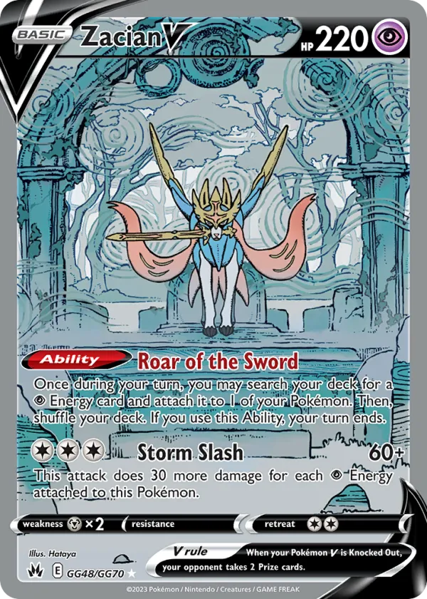 Zacian V Pokémon Crown Zenith Galarian Gallery #GG48 Holo