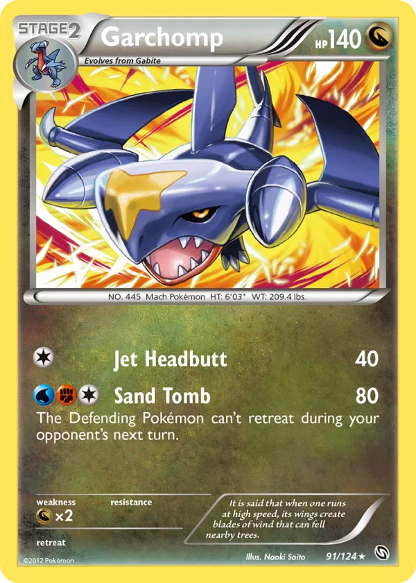Garchomp Pokémon Dragons Exalted #91 Reverse Holo