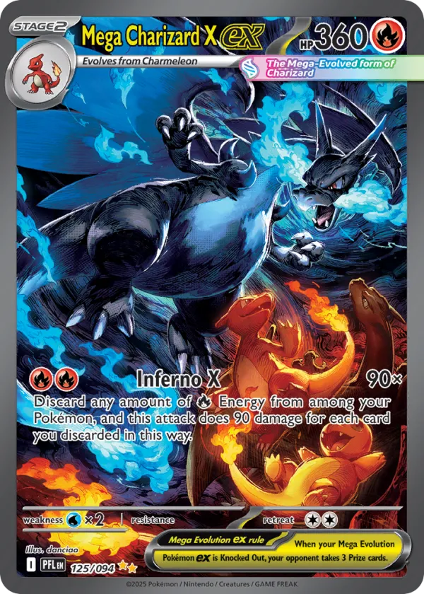 Mega Charizard X ex Pokémon Phantasmal Flames #125 Holo