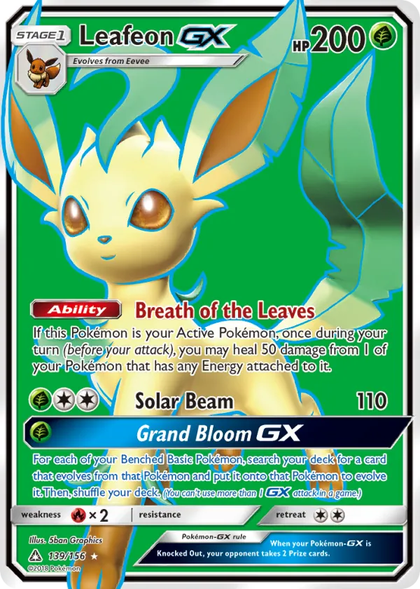 Leafeon-GX Pokémon Ultra Prism #139 Holo