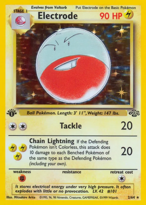 Electrode Pokémon Jungle #2 1st Edition Holo