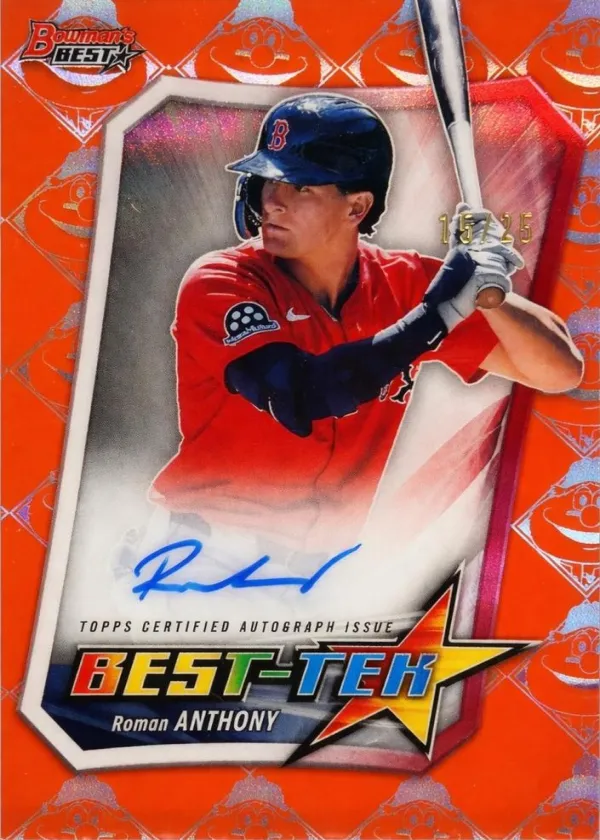 Roman Anthony 2025 Bowman's Best Tek Autographs Baseball Orange #BTA-RA