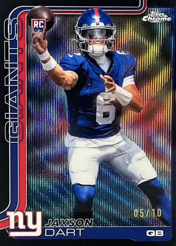 Jaxson Dart 2025 Topps Chrome Football Black Wave Refractor #306