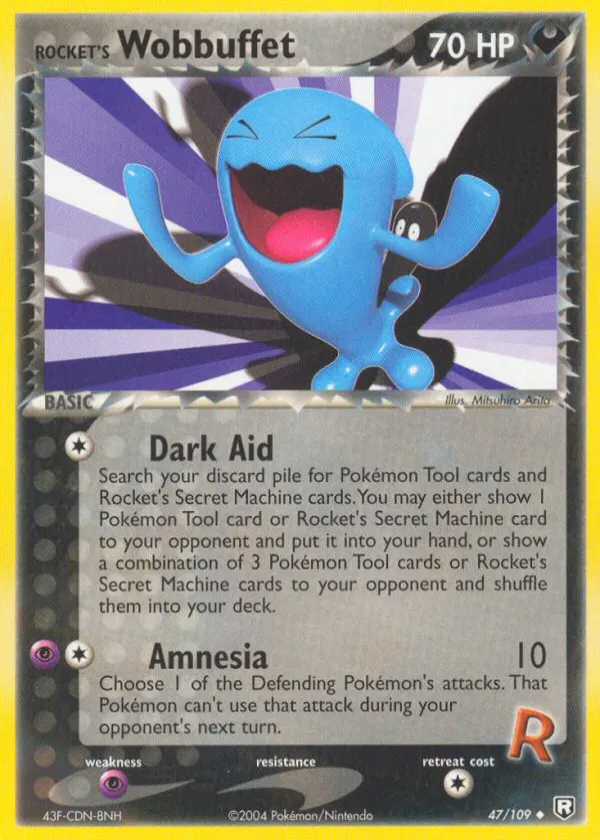 Rocket's Wobbuffet Pokémon Team Rocket Returns #47 Reverse Holo