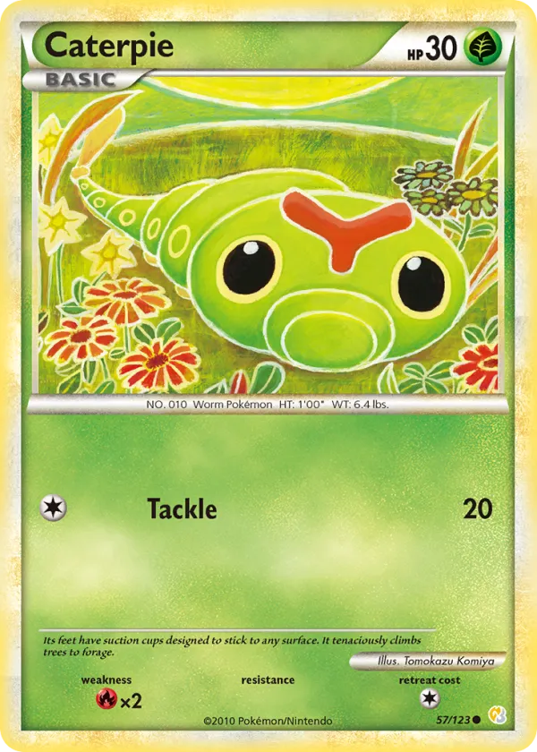 Caterpie Pokémon HeartGold & SoulSilver #57 Reverse Holo