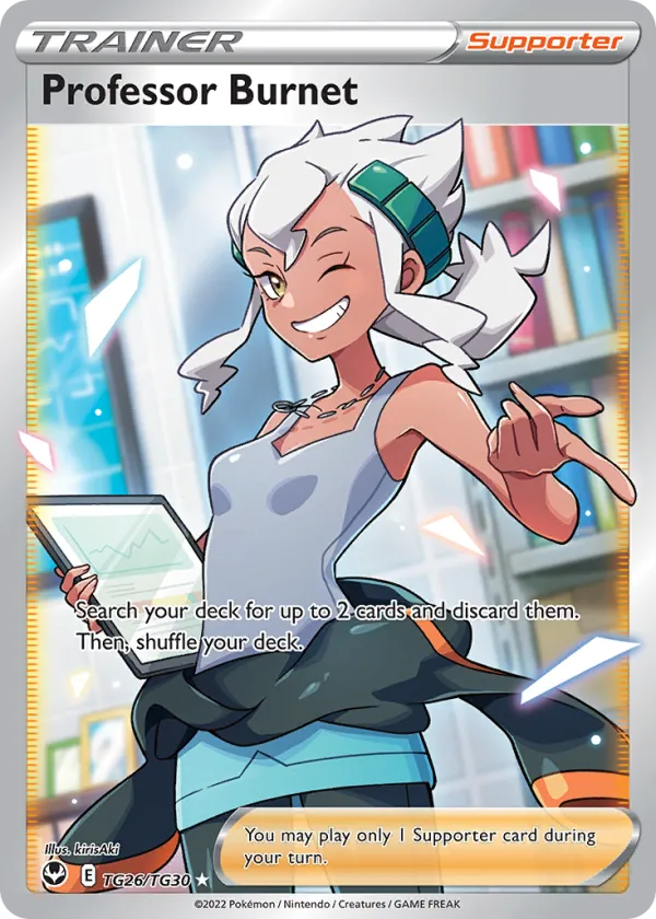 Professor Burnet Pokémon Silver Tempest Trainer Gallery #TG26 Holo