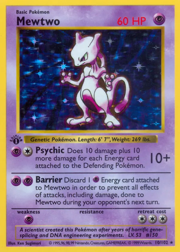 Mewtwo Pokémon Base #10 Holo
