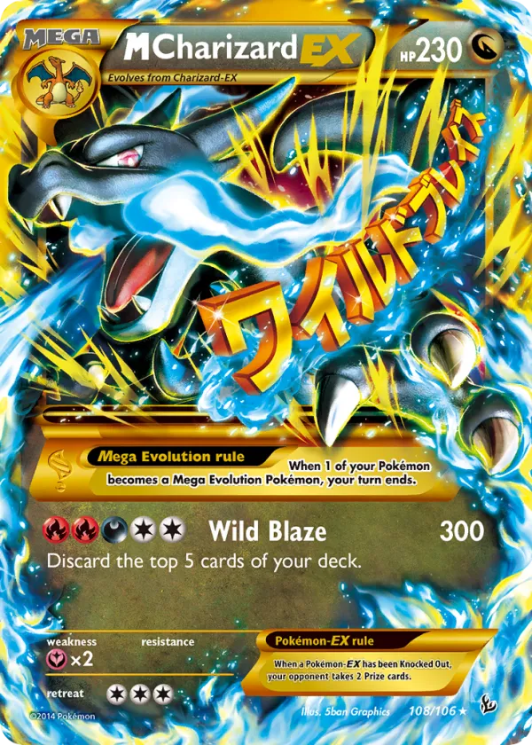 M Charizard-EX Pokémon Flashfire #108 Holo