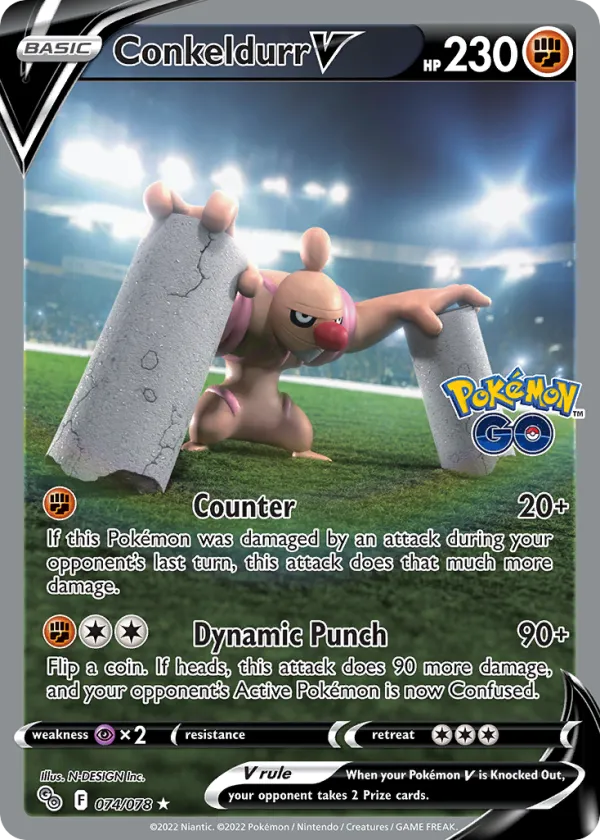 Conkeldurr V Pokémon Pokémon GO #74 Holo