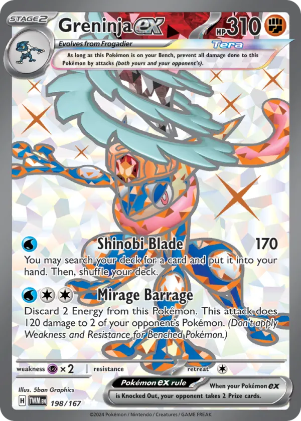 Greninja ex Pokémon Twilight Masquerade #198 Holo