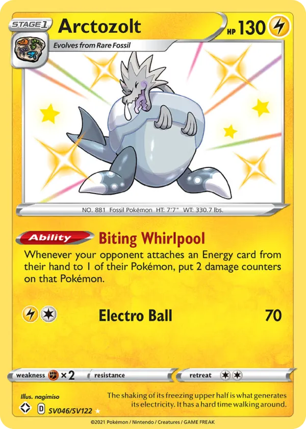 Arctozolt Pokémon Shining Fates Shiny Vault #SV046 Holo