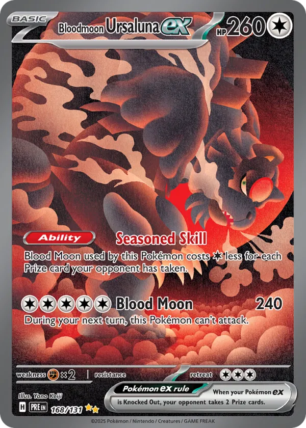 Bloodmoon Ursaluna ex Pokémon Prismatic Evolutions #168 Holo