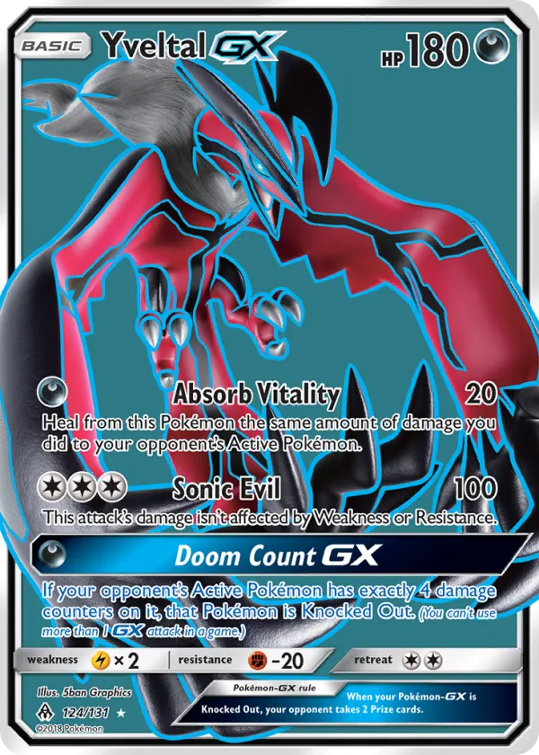 Yveltal-GX Pokémon Forbidden Light #124 Holo