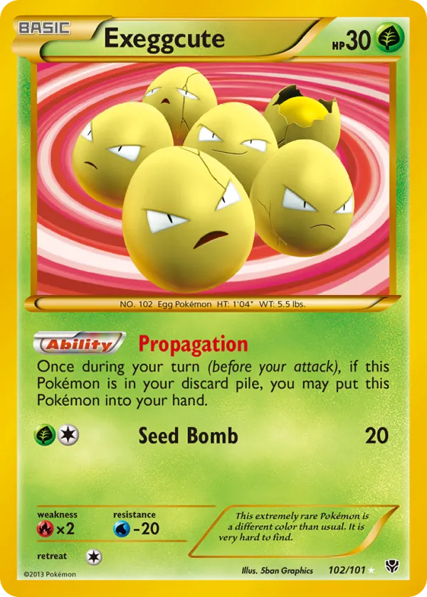 Exeggcute Pokémon Plasma Blast #102 Holo