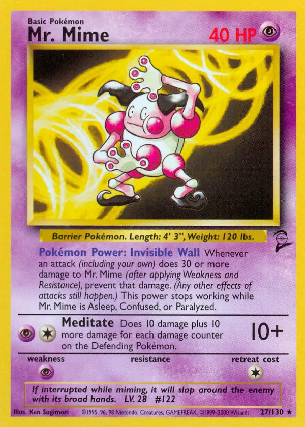 Mr. Mime Pokémon Base Set 2 #27