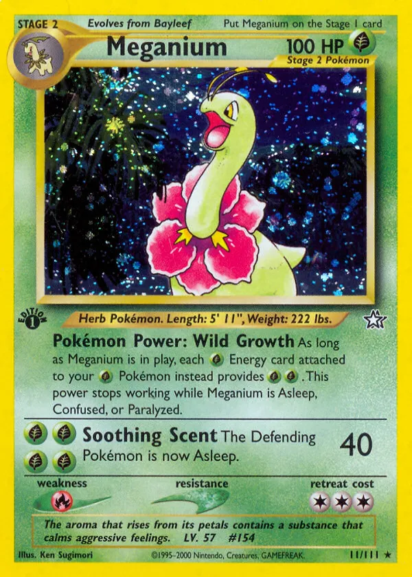 Meganium Pokémon Neo Genesis #11 Unlimited Holo