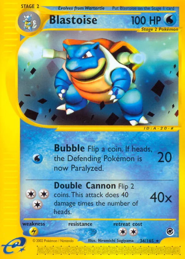 Blastoise Pokémon Expedition Base Set #36 Reverse Holo