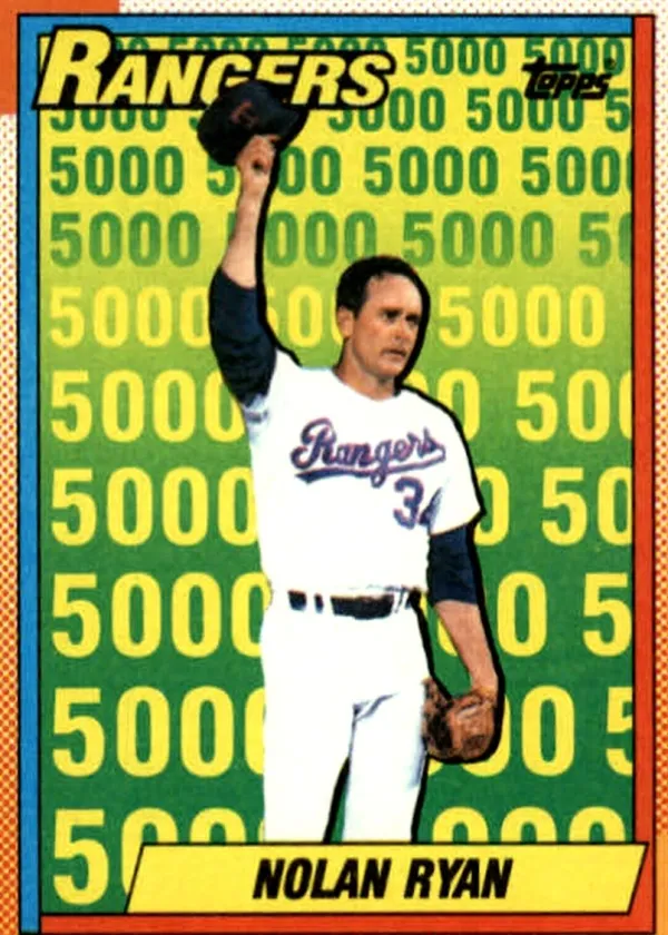 Nolan Ryan 1990 Topps Baseball 5,000 K Rangers #5