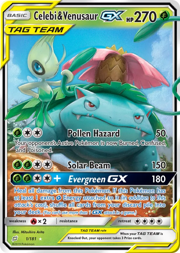 Celebi & Venusaur-GX Pokémon Team Up #1 Holo