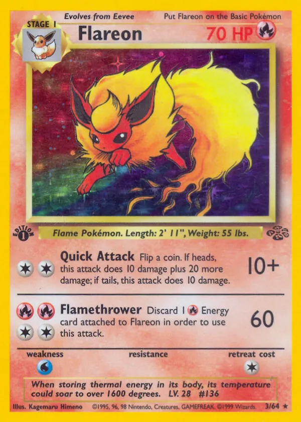 Flareon Pokémon Jungle #3 Unlimited Holo