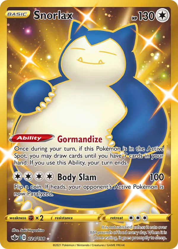 Snorlax Pokémon Chilling Reign #224 Holo