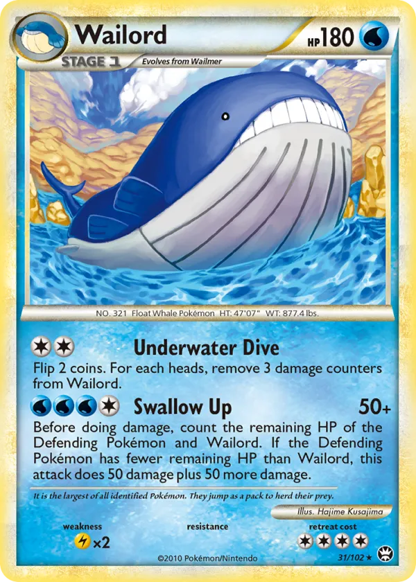 Wailord Pokémon HS—Triumphant #31 Reverse Holo