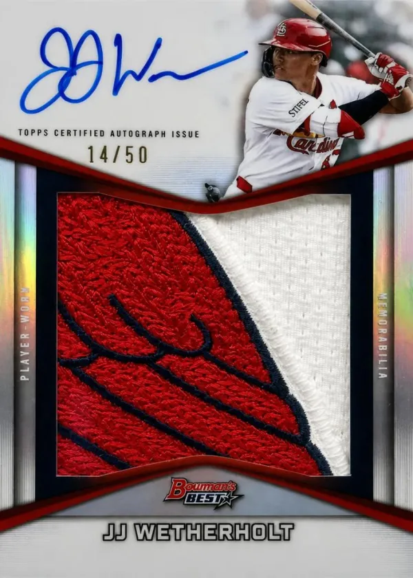JJ Wetherholt 2025 Bowman's Best Prospect Patch Autographs Baseball #PPA-JW
