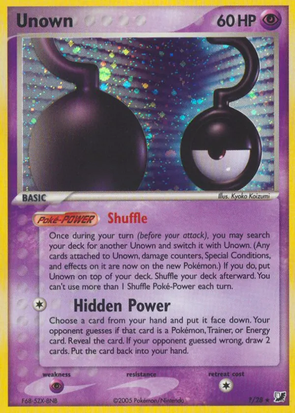 Unown Pokémon Unseen Forces #? Holo