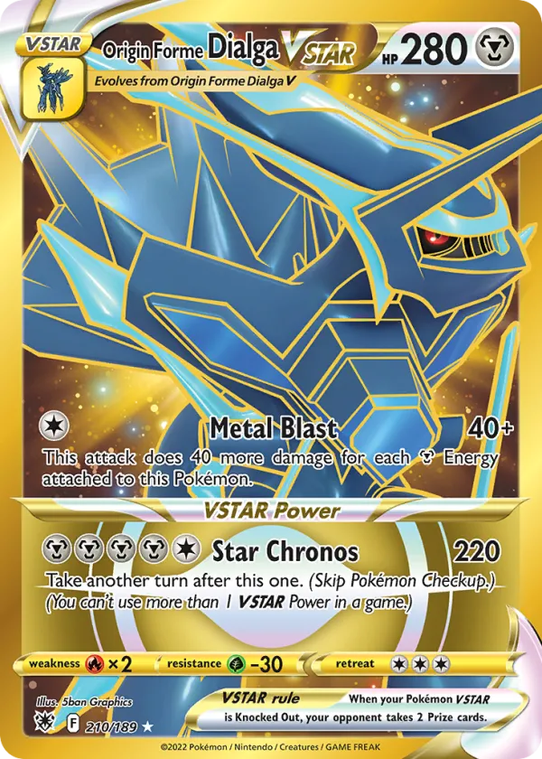 Origin Forme Dialga VSTAR Pokémon Astral Radiance #210 Holo