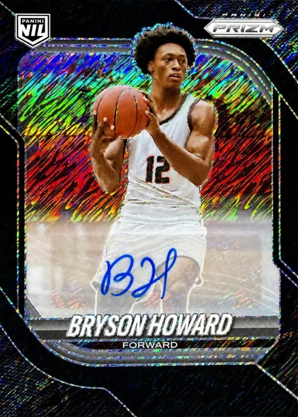 Bryson Howard 2025 Panini Prizm Autographs Basketball Black Shimmer FOTL #189