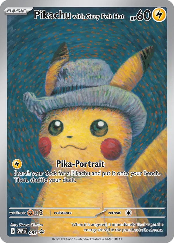 Pikachu with Grey Felt Hat Pokémon Scarlet & Violet Black Star Promos #85