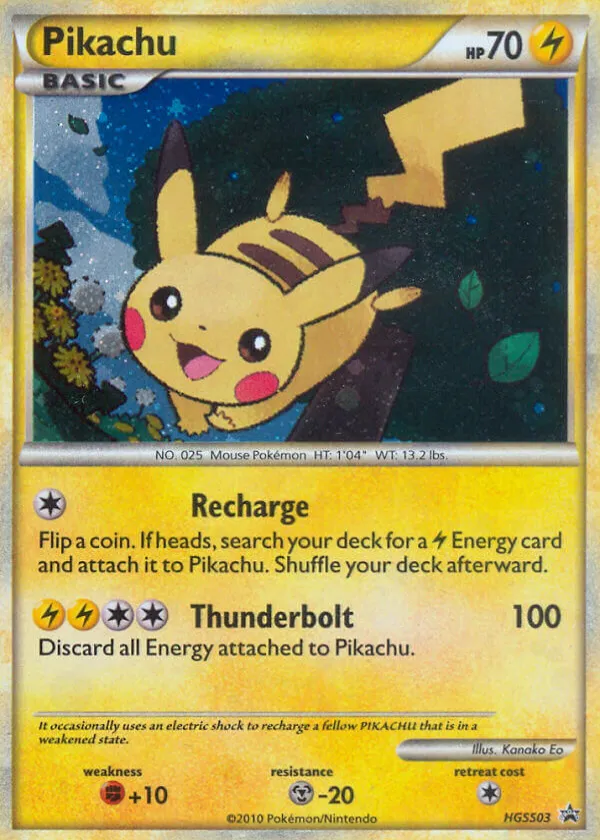 Pikachu Pokémon HGSS Black Star Promos #HGSS03 Holo
