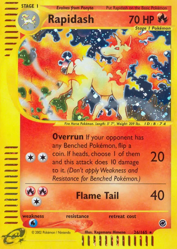 Rapidash Pokémon Expedition Base Set #26 Holo