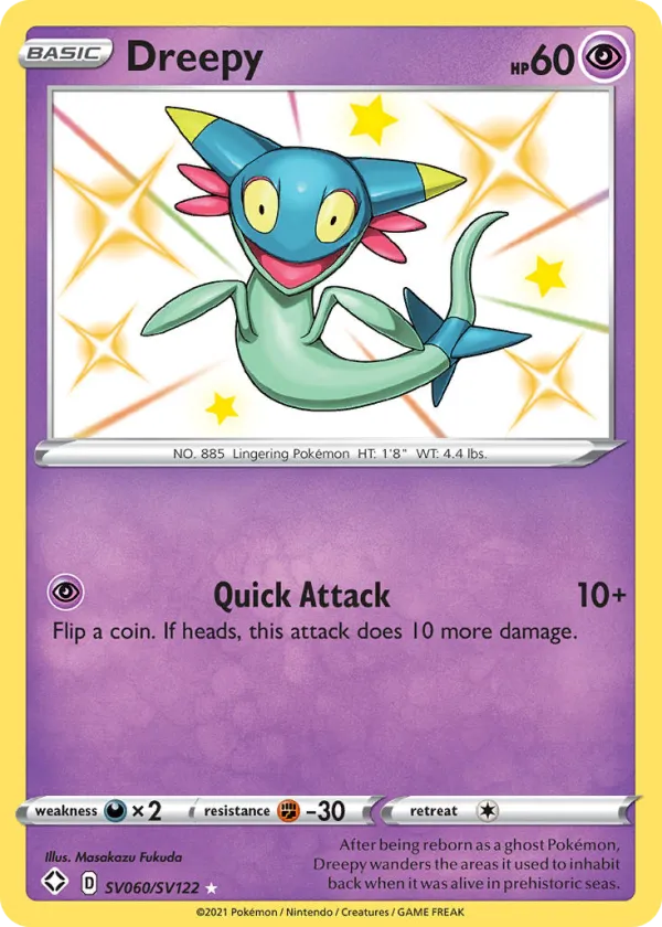 Dreepy Pokémon Shining Fates Shiny Vault #SV060 Holo