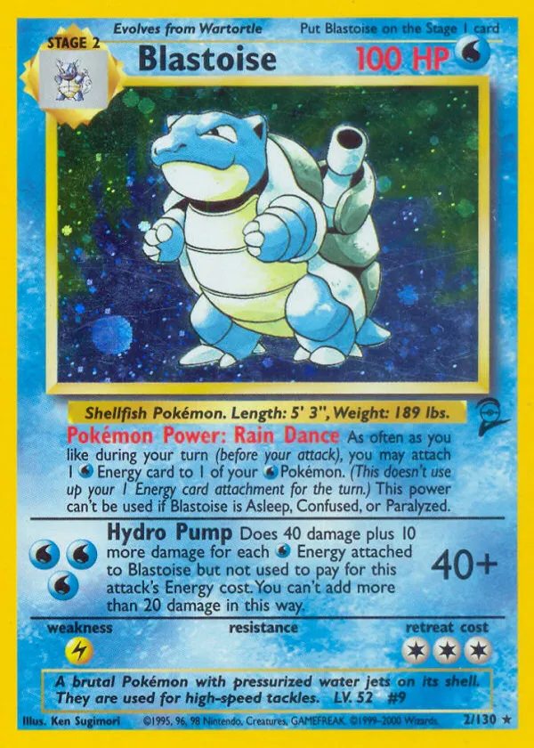 Blastoise Pokémon Base Set 2 #2 Holo