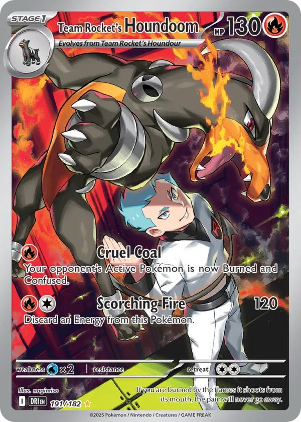 Team Rocket's Houndoom Pokémon Destined Rivals #191 Holo