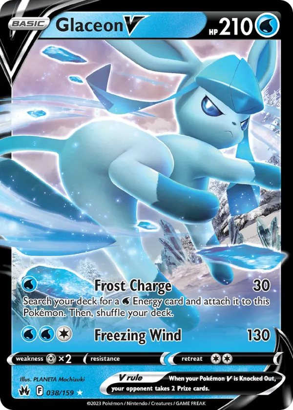 Glaceon V Pokémon Crown Zenith #38 Holo