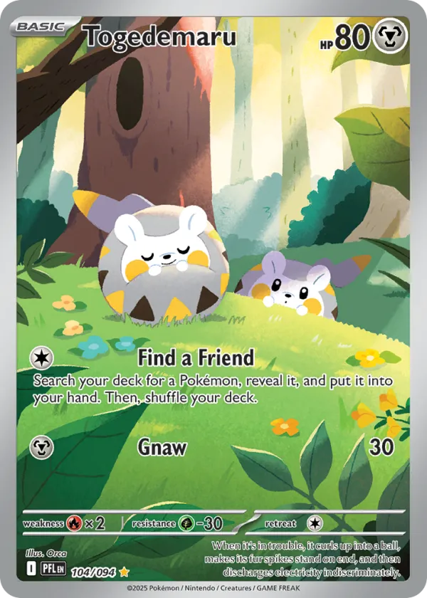 Togedemaru Pokémon Phantasmal Flames #104 Holo