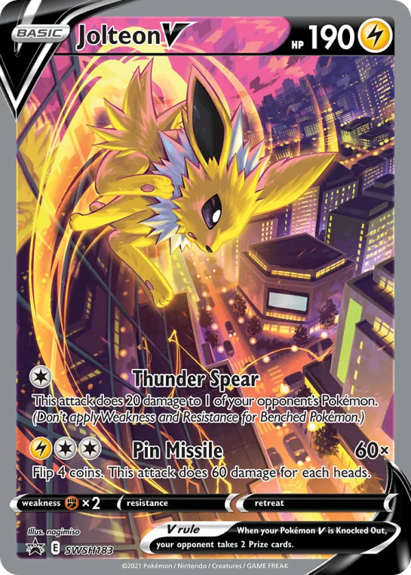 Jolteon V Pokémon SWSH Black Star Promos #SWSH183 Holo