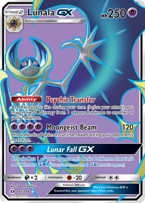 Lunala-GX Pokémon Sun & Moon #141 Holo